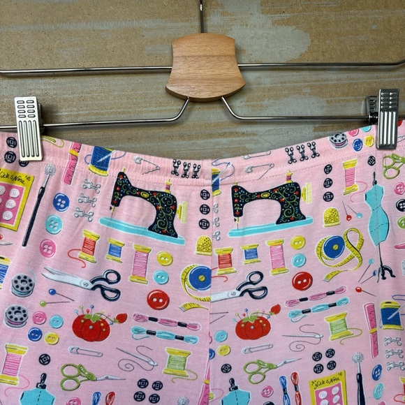 Nick & Nora Sewing Print Pajamas Pink Stretch Lounge Womens S - Picture 5 of 9